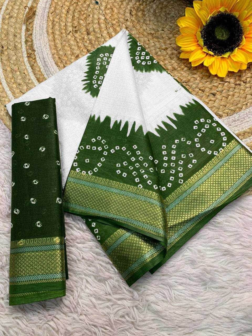 Bandhani Printed Cotton Sarees - MYLUXURY LANE ENTERPRISE